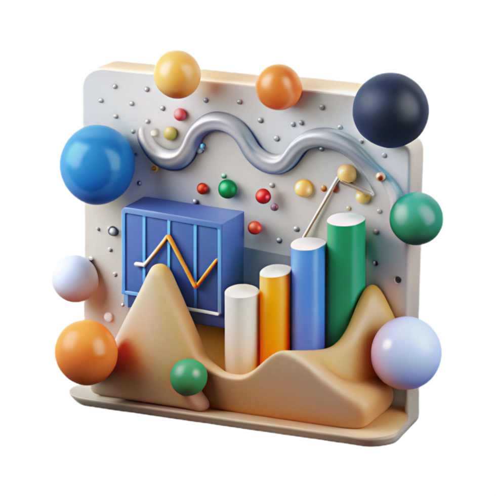 wonderful artistic Climate Science Data Analysis Graph Isolated Element high resolution png