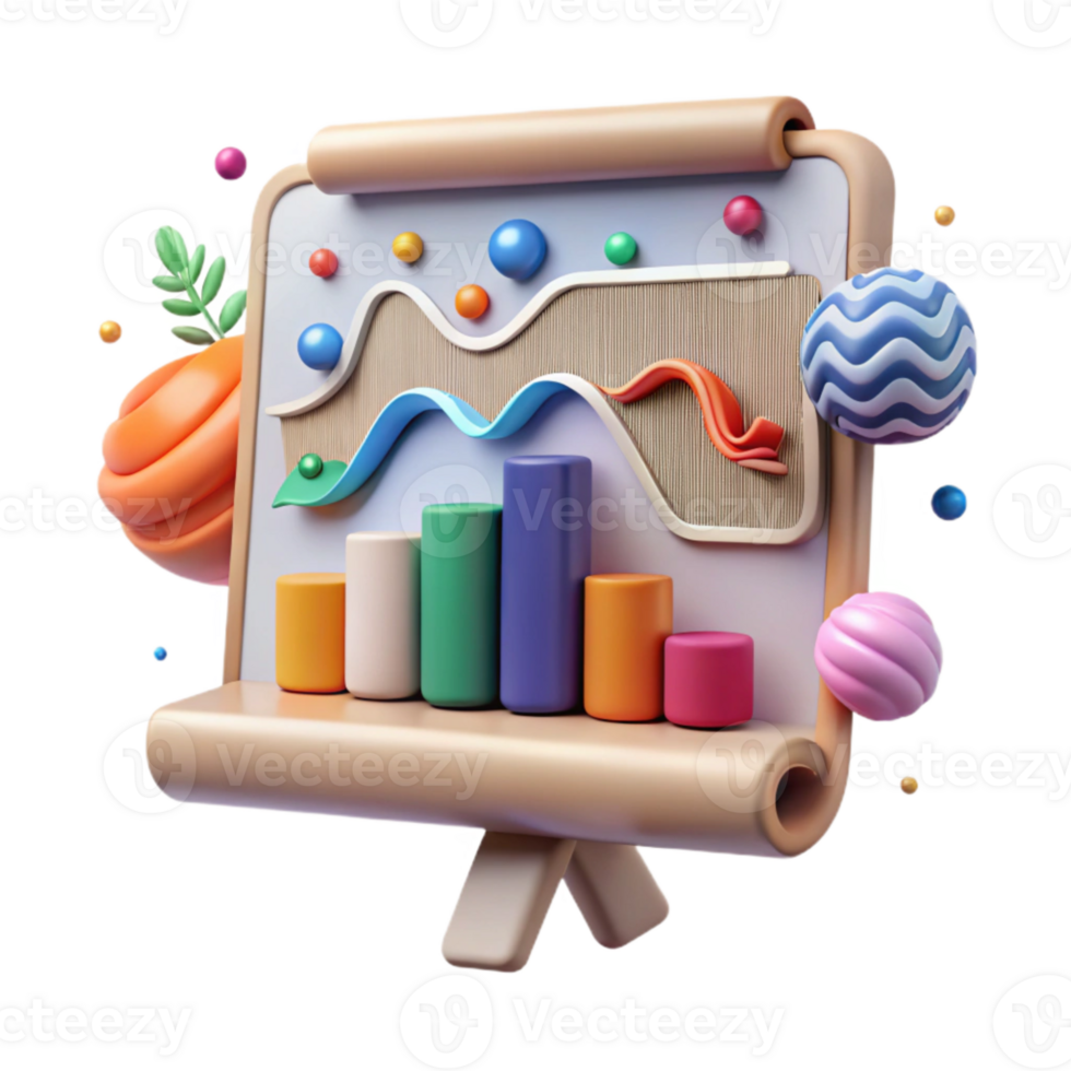 serene contemporary Environmental Data Presentation Chart Isolated premium png