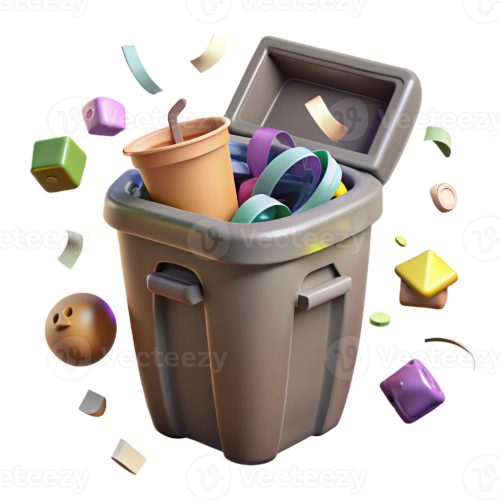 elegant contemporary Compost Bin with Organic Waste Cutout detailed png