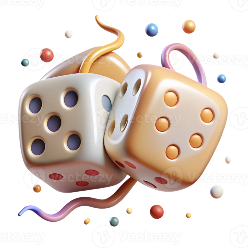 magnificent rustic Classic Pair of Dice Isolated with Dotted Faces high resolution png