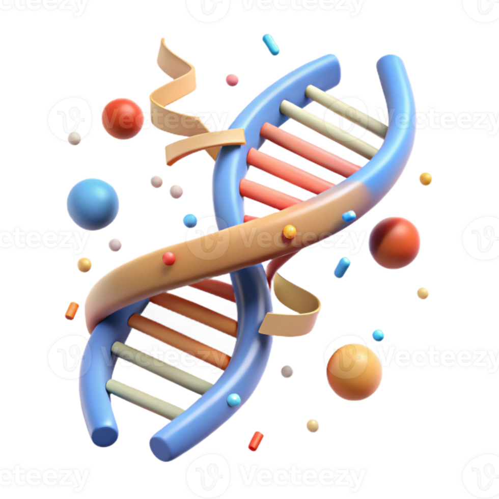 serene creative Dna Strand Unraveling Animated Sequence Isolated on White original png