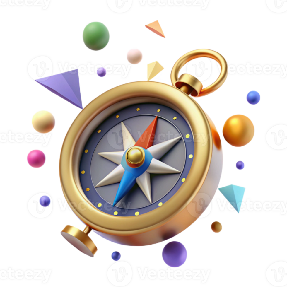 impressive minimalist Compass Showing Direction Isolated Transparent Background professional png