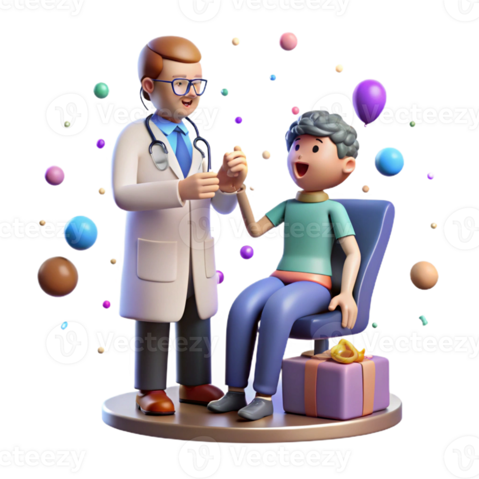 elegant classic Doctor Examining Patient Isolated authentic png