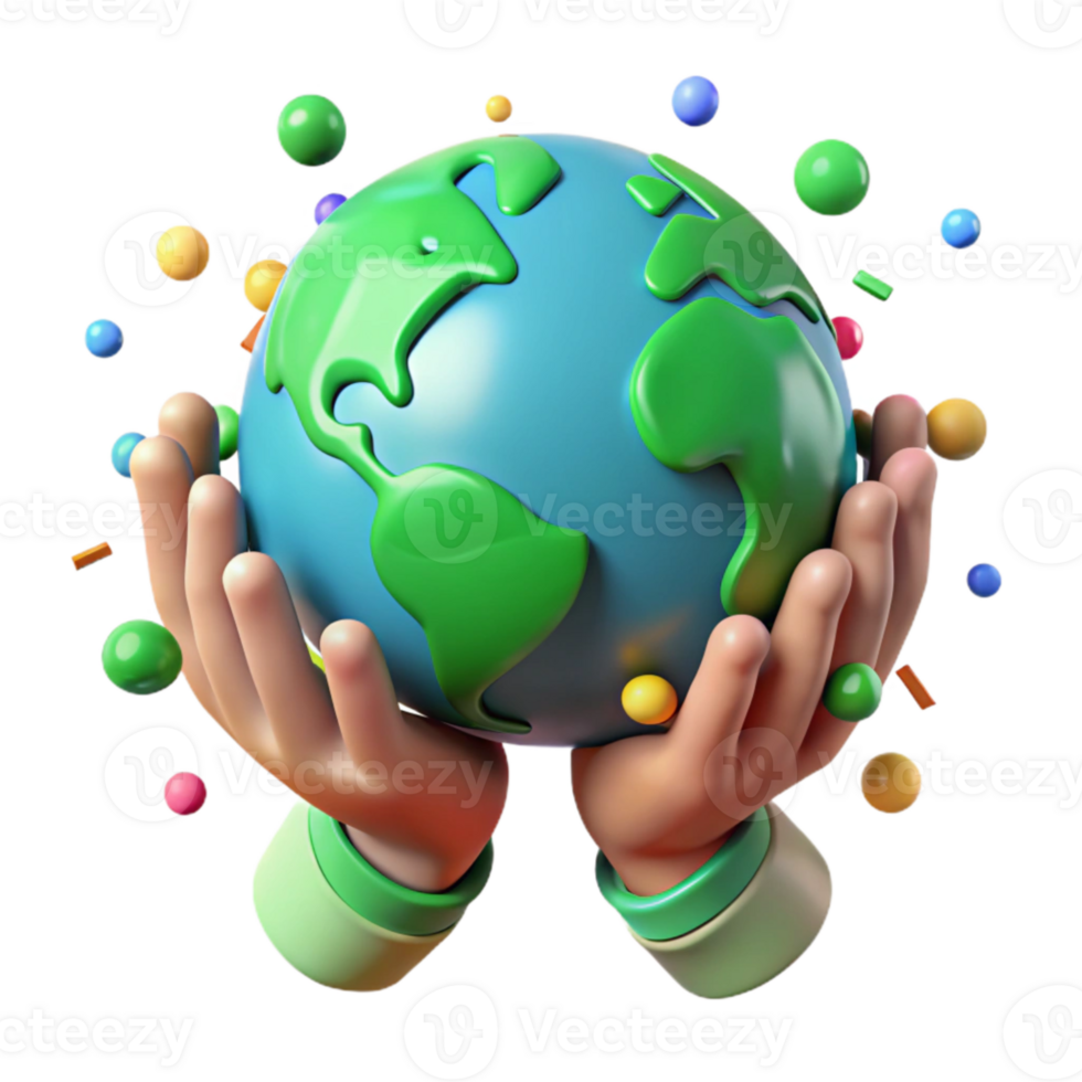 magnificent abstract Community Hands Holding Globe Bright Green Cutout high quality png
