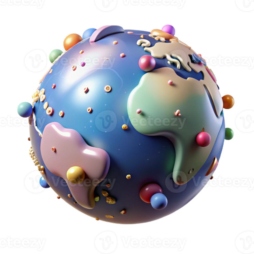 impressive modern Globe with Atmosphere Realistic Glow Transparent Background high quality png