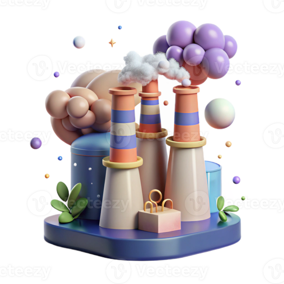 magnificent creative Factory Smoke Stacks Polluting Air Transparent exclusive png