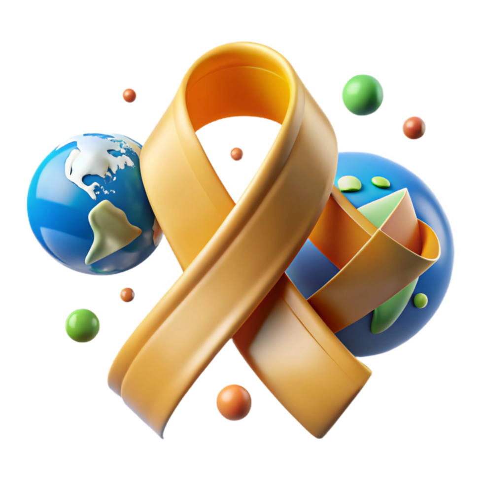 vibrant traditional Climate Change Awareness Ribbon Isolated Element high quality png