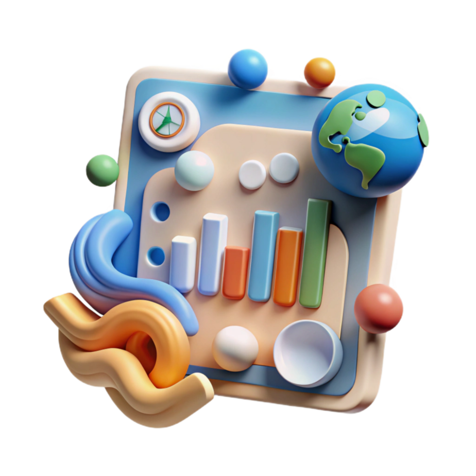 serene abstract Climate Change Data Analysis Chart Transparent Background premium png