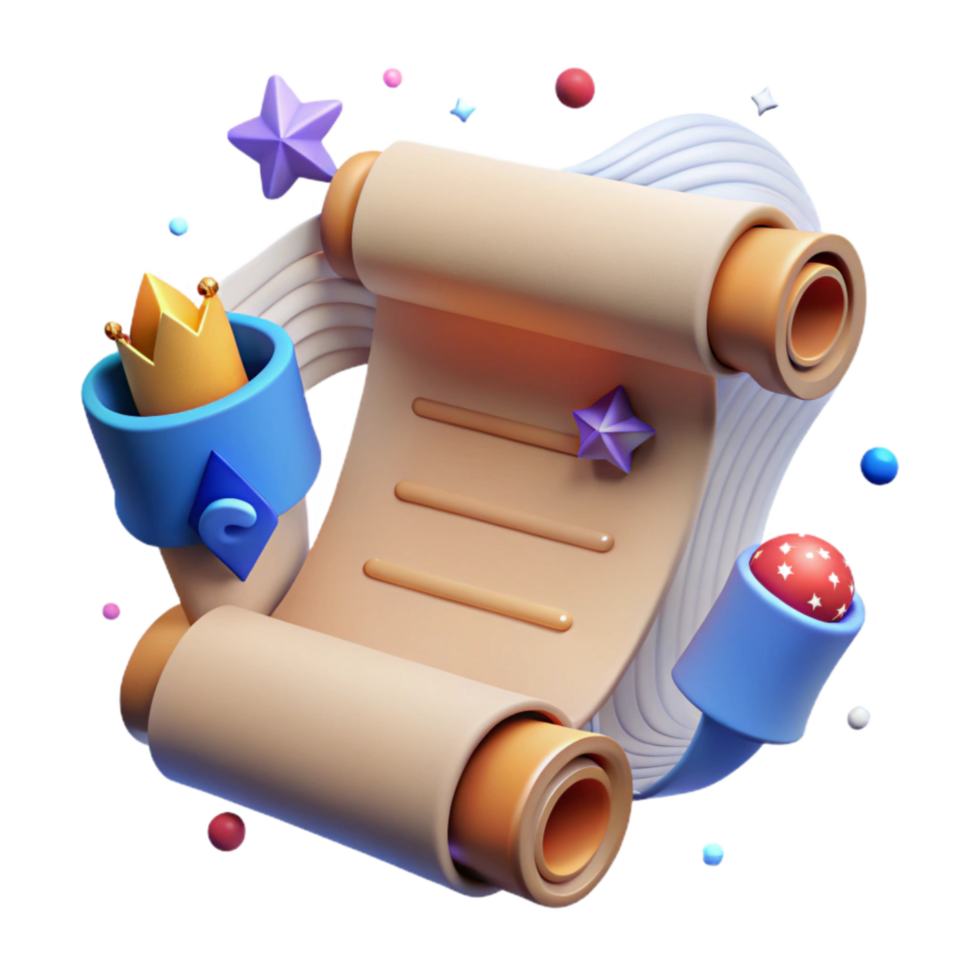 wonderful abstract Ancient Scroll with Trade Agreement Isolated high resolution png