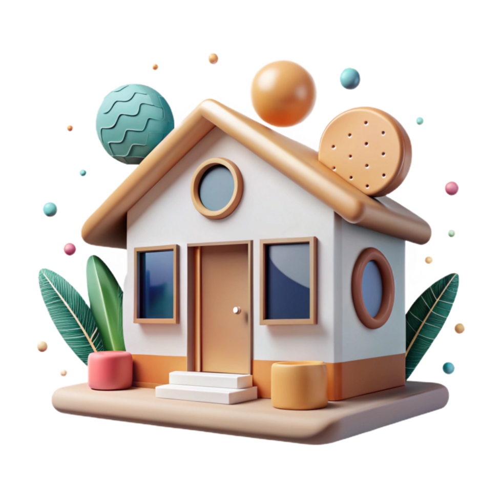 vibrant vintage Eco Friendly Home Design Blueprint Cutout detailed png