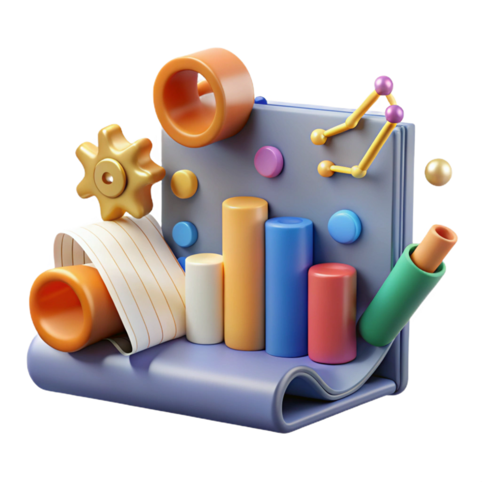 dramatic abstract Financial Literacy Charts and Graphs Cutout detailed png