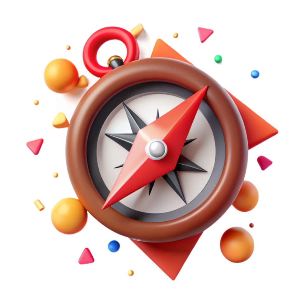 wonderful rustic Compass North Arrow Red Isolated premium png