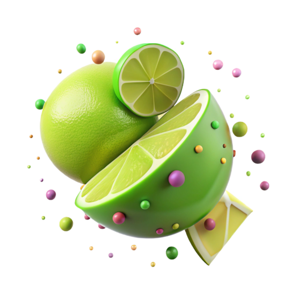 stunning minimalist Fresh Green Lime Wedge Isolated high resolution png