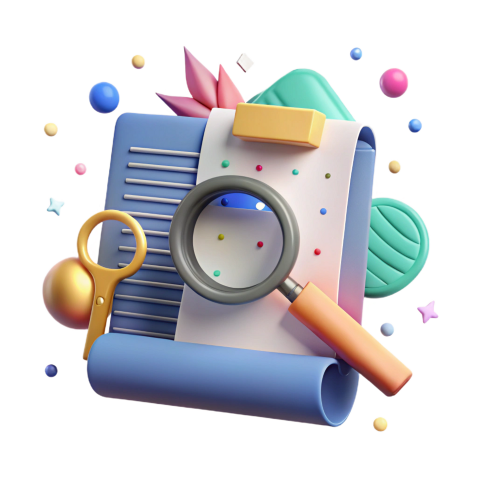 magnificent traditional Conserving Evidence Magnifying Glass Over Document Cutout png