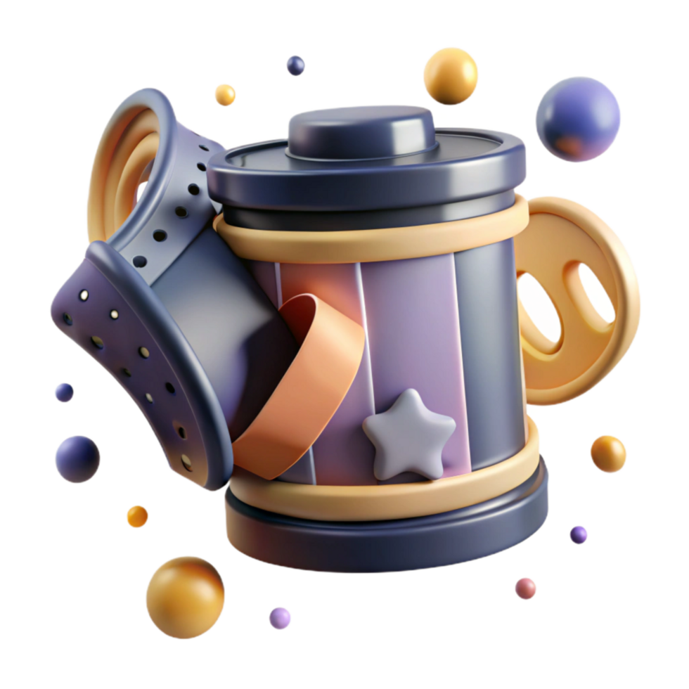 magnificent modern Film Canister with Label Cutout Element genuine png