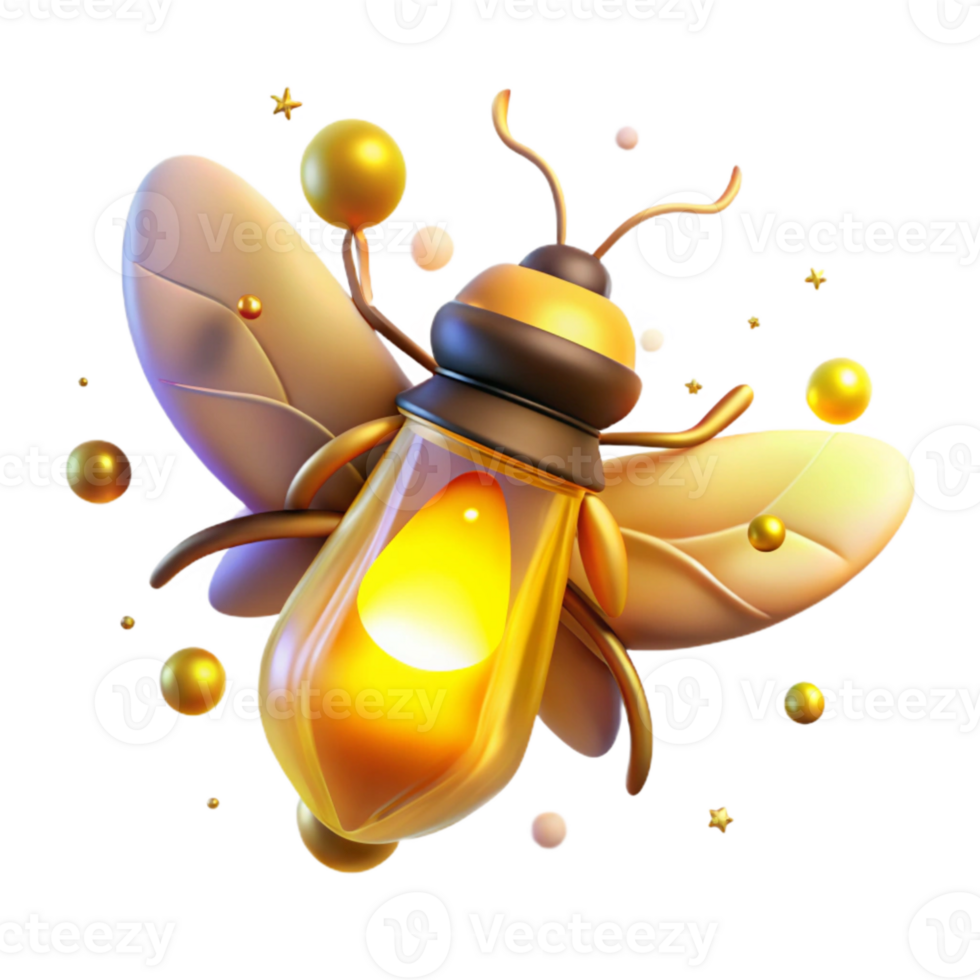 impressive abstract Firefly Glowing Yellow Light Transparent Background Cutout high resolution png