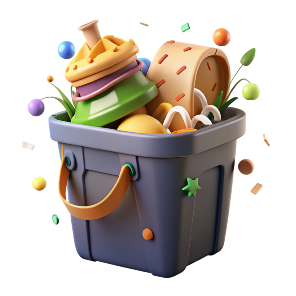 stunning contemporary Compost Bin with Food Scraps Isolated Cutout detailed png