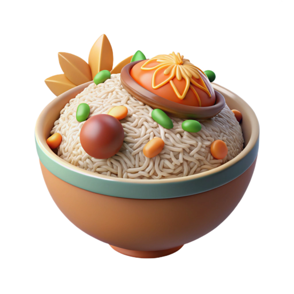 impressive abstract Biryani Rice Cutout with Meat png