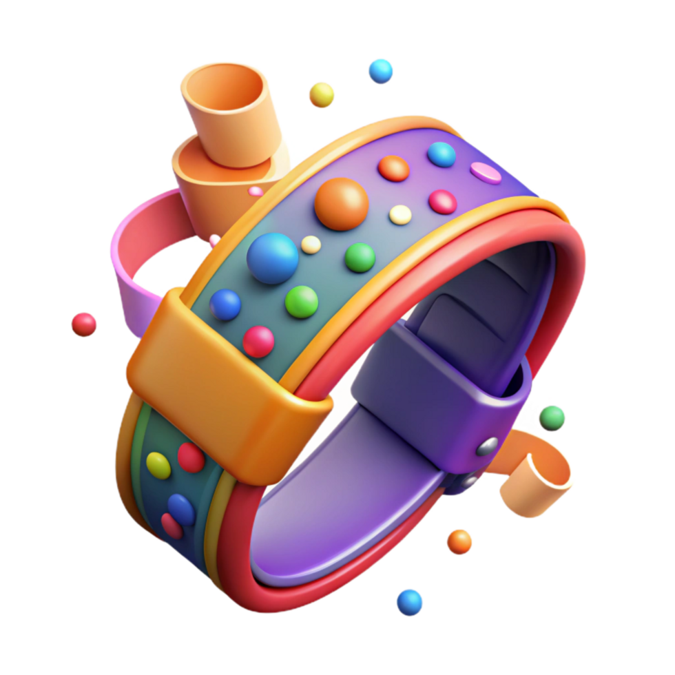 magnificent rustic Festival Wristband Colorful Design with Transparent Background premium png