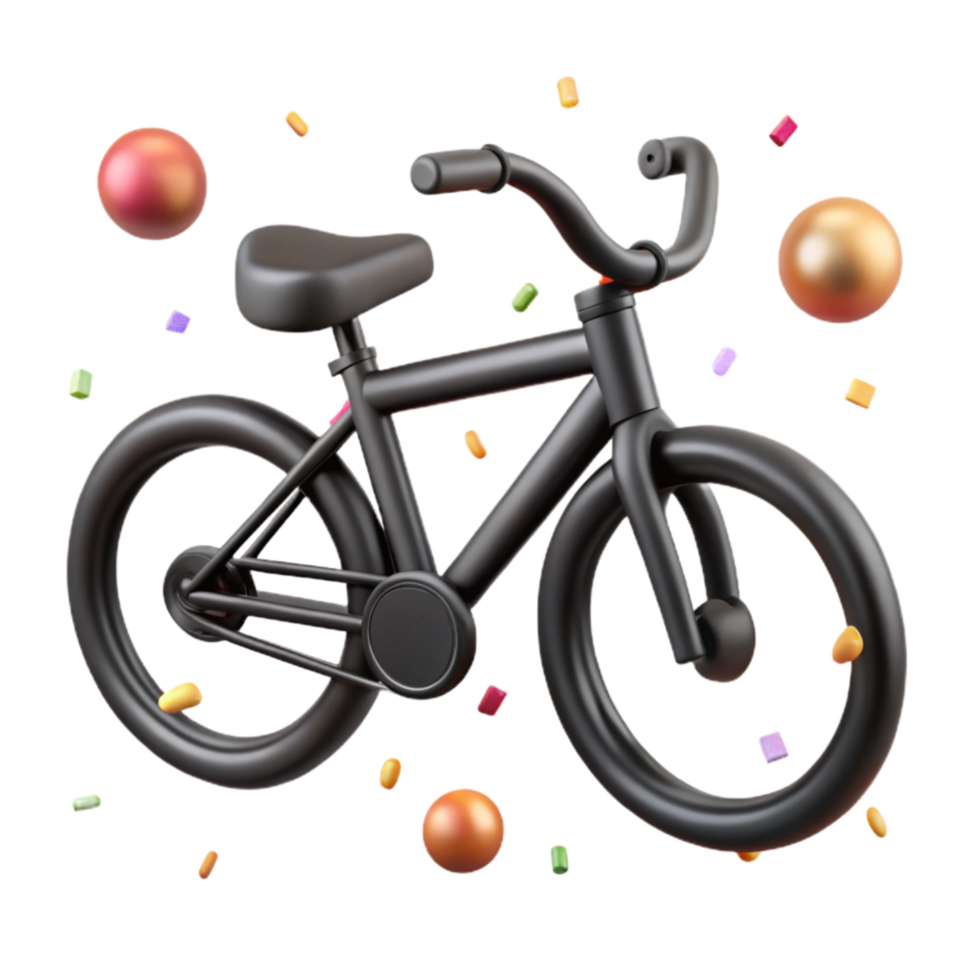 extraordinary rustic Bicycle Icon Simple Black Isolated detailed png