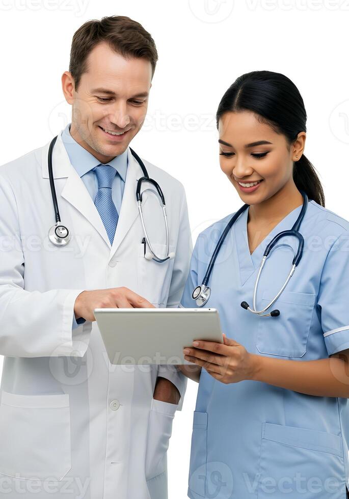 Medical Professionals Discussing Patient Data Using a Digital Tablet Device 1 photo