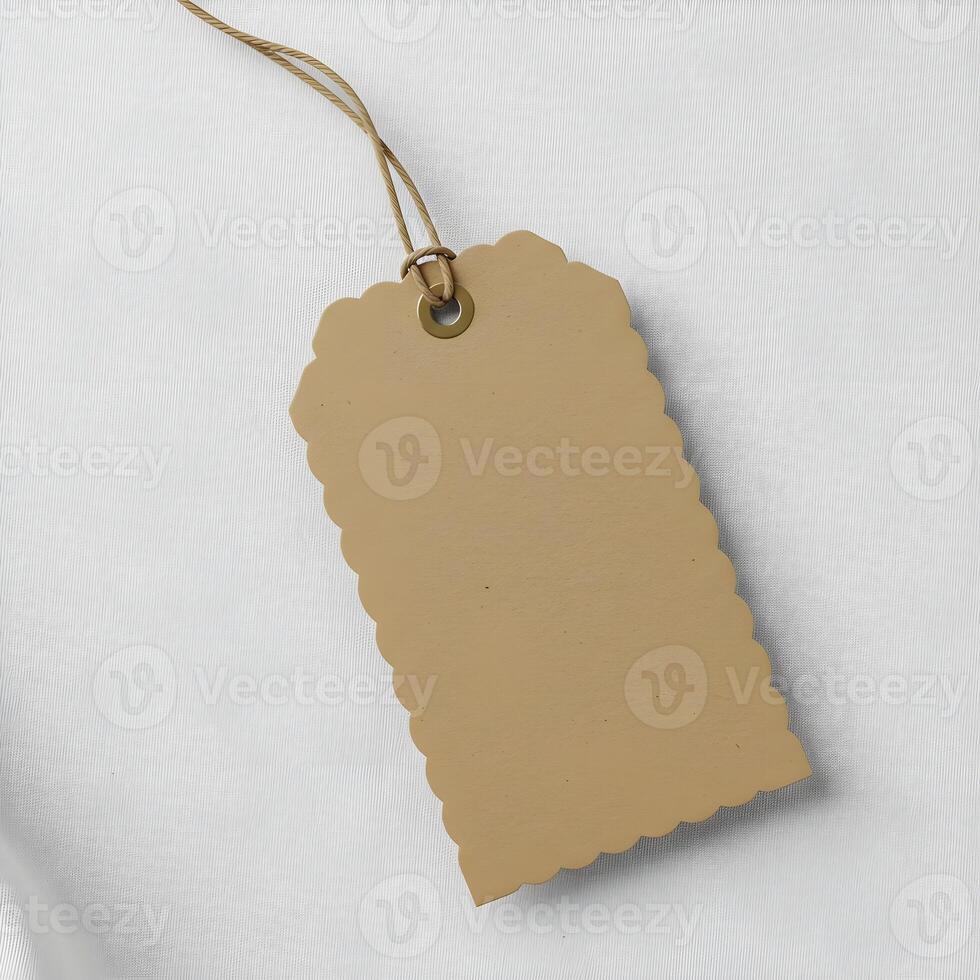 Logo Design Mockup on Brown Paper Tag 1 photo