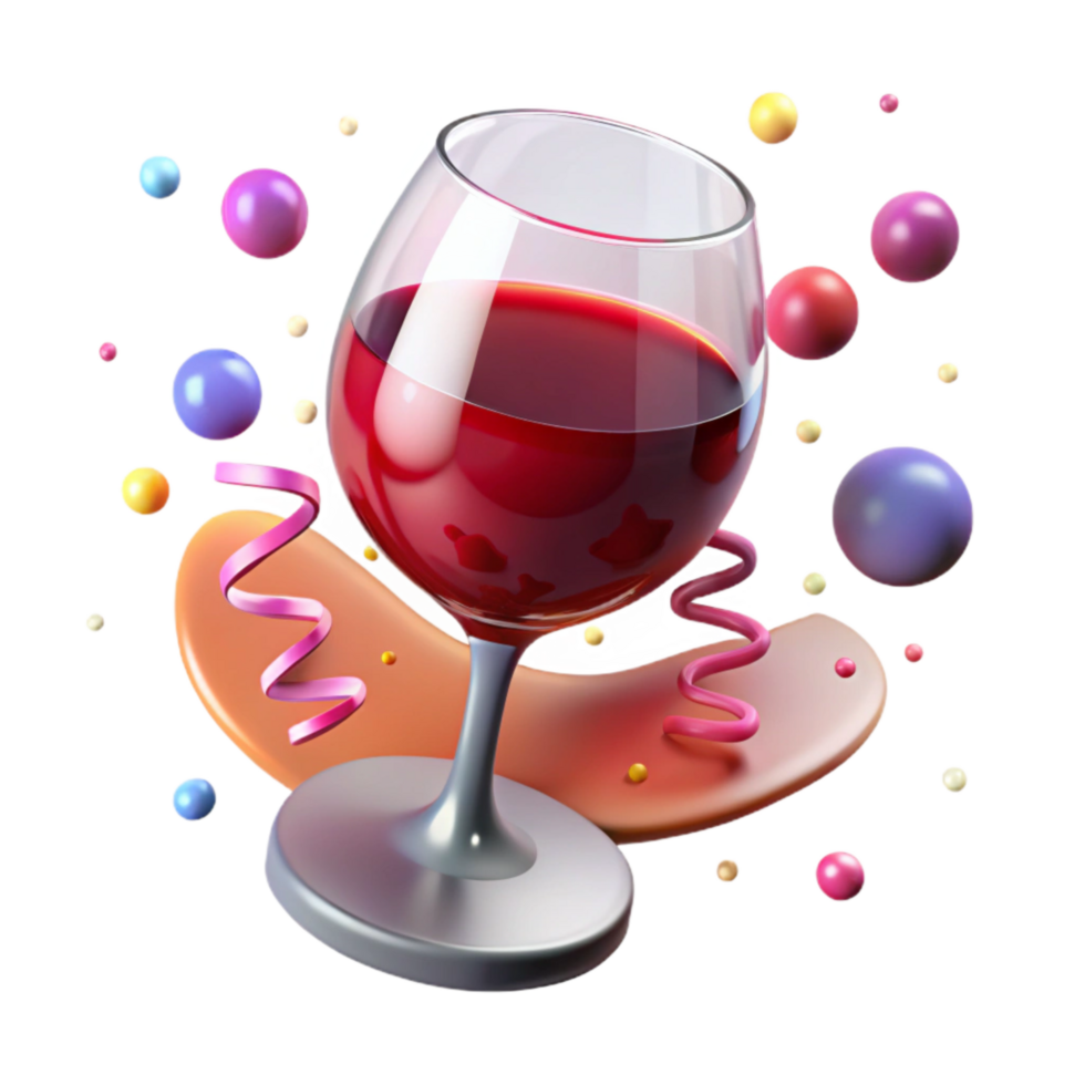 impressive creative Glass of Red Wine Transparent Background high resolution png