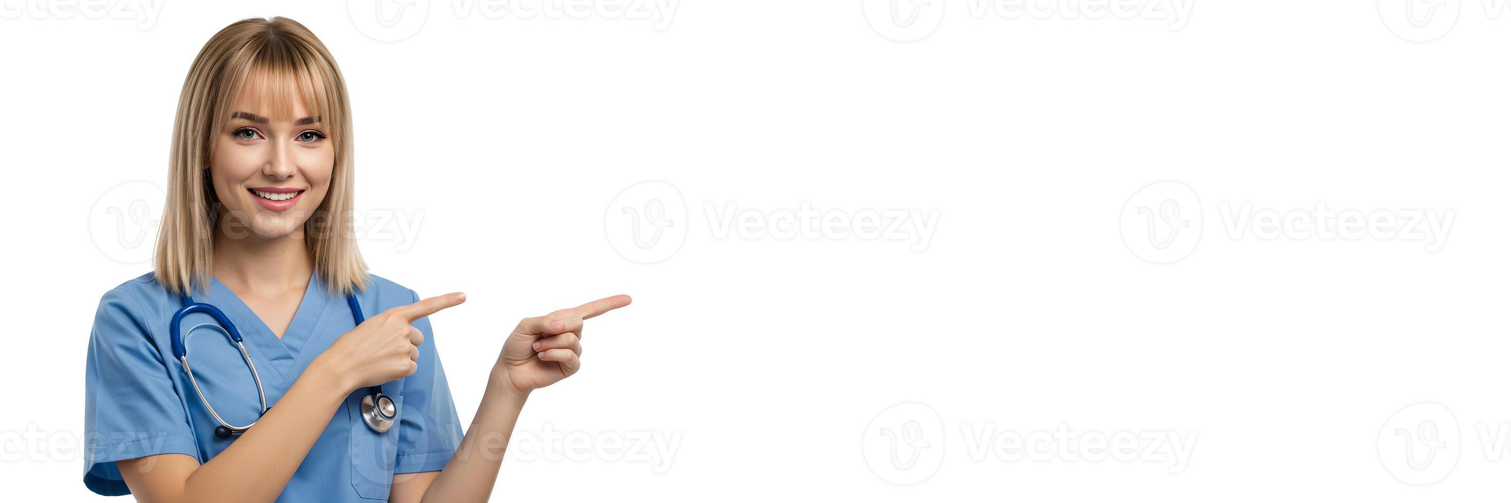 Healthcare Professional Gesturing with Hand for Presentation 6 photo