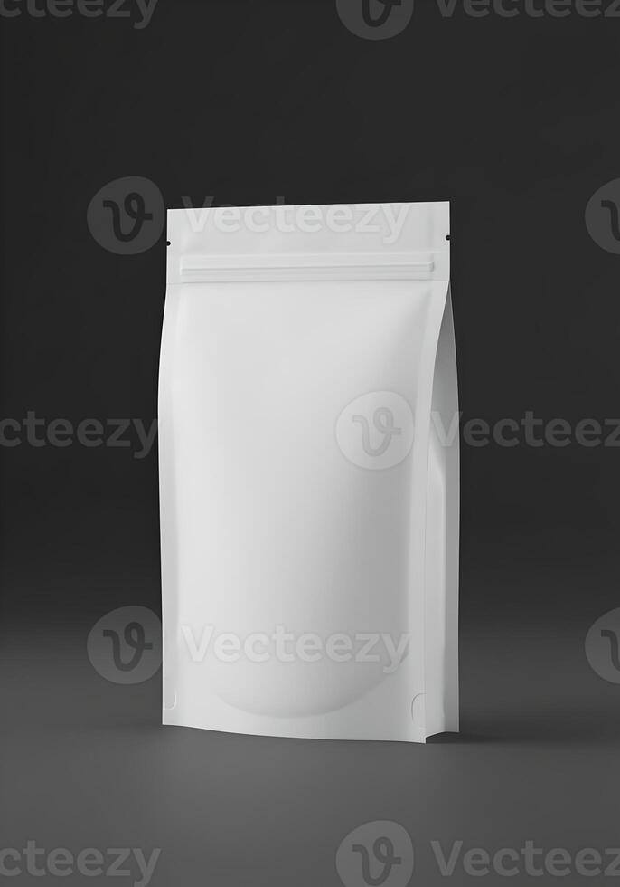 White Stand-Up Pouch For Mockup Product Packaging Design 1 photo