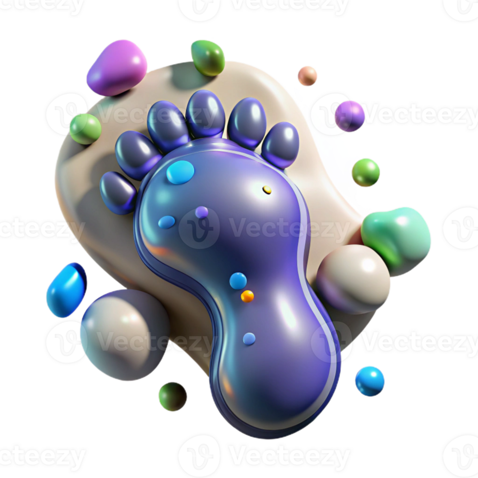 vibrant minimalist Amphibian Footprint Isolated on Transparent Background png