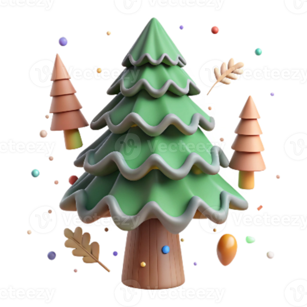 serene artistic Forest Pine Tree Isolated Element original png