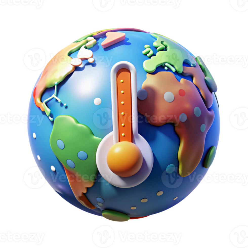 stunning traditional Earth Globe with Thermometer High Contrast Transparent png