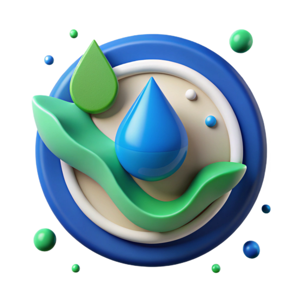 wonderful artistic Clean Water Advocacy Symbol Cutout Isolated Element premium png