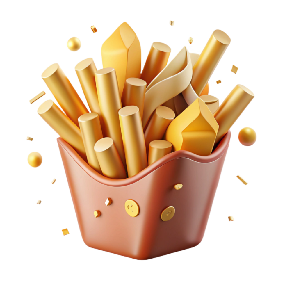 impressive creative French Fries Cutout Golden Brown authentic png