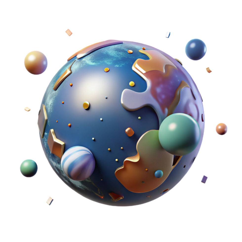 extraordinary vintage Globe Floating in Space Transparent Background authentic png