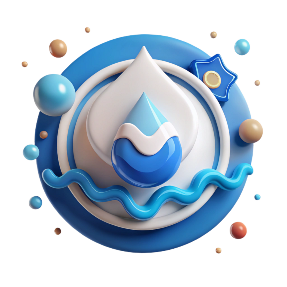 dramatic traditional Clean Water Advocacy Symbol Cutout Isolated Element professional png