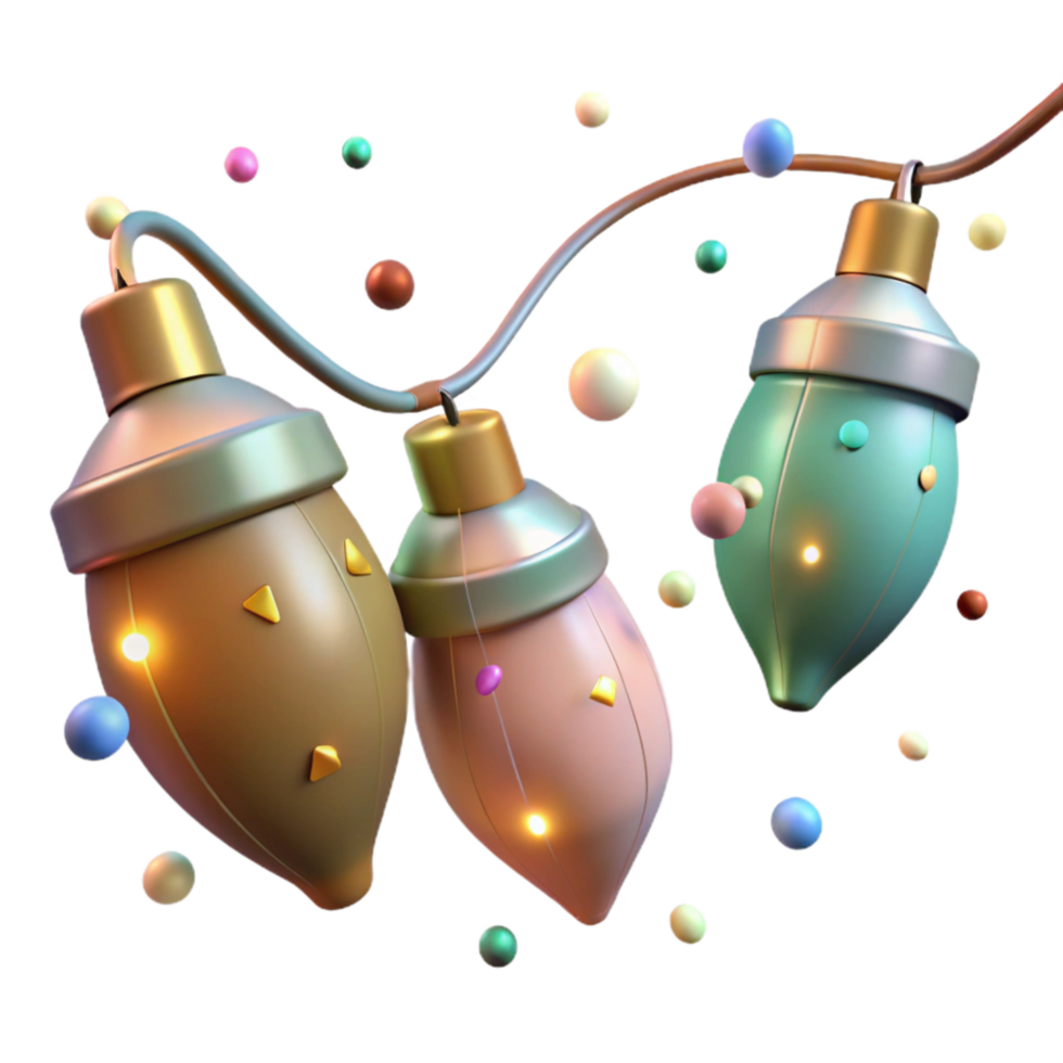 impressive rustic Christmas Lights Cutout Transparent Background detailed png