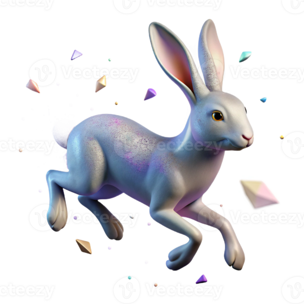 impressive artistic Arctic Hare Running Cutout Blurred Motion authentic png