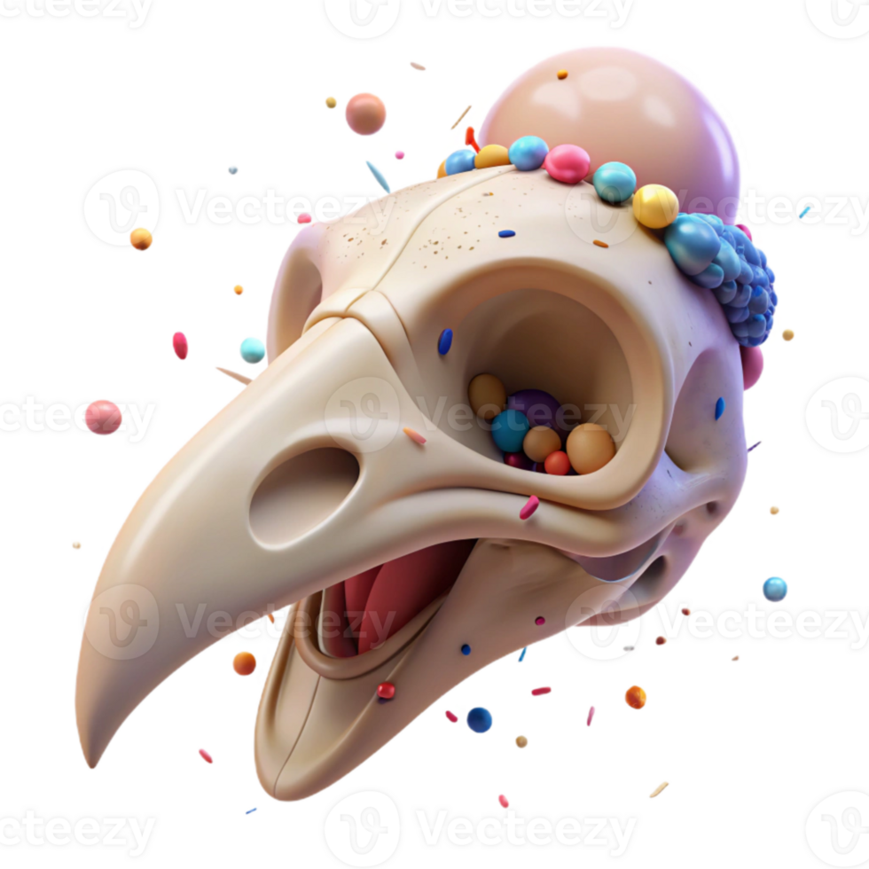serene modern Bird Skull Isolated with Detailed Bone Structure genuine png