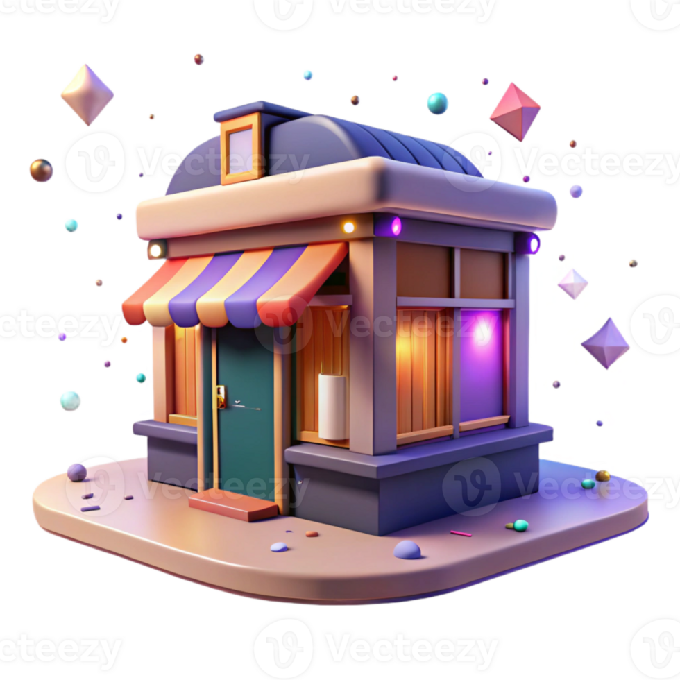 stunning classic City Street with Food Truck at Night Isolated Element authentic png