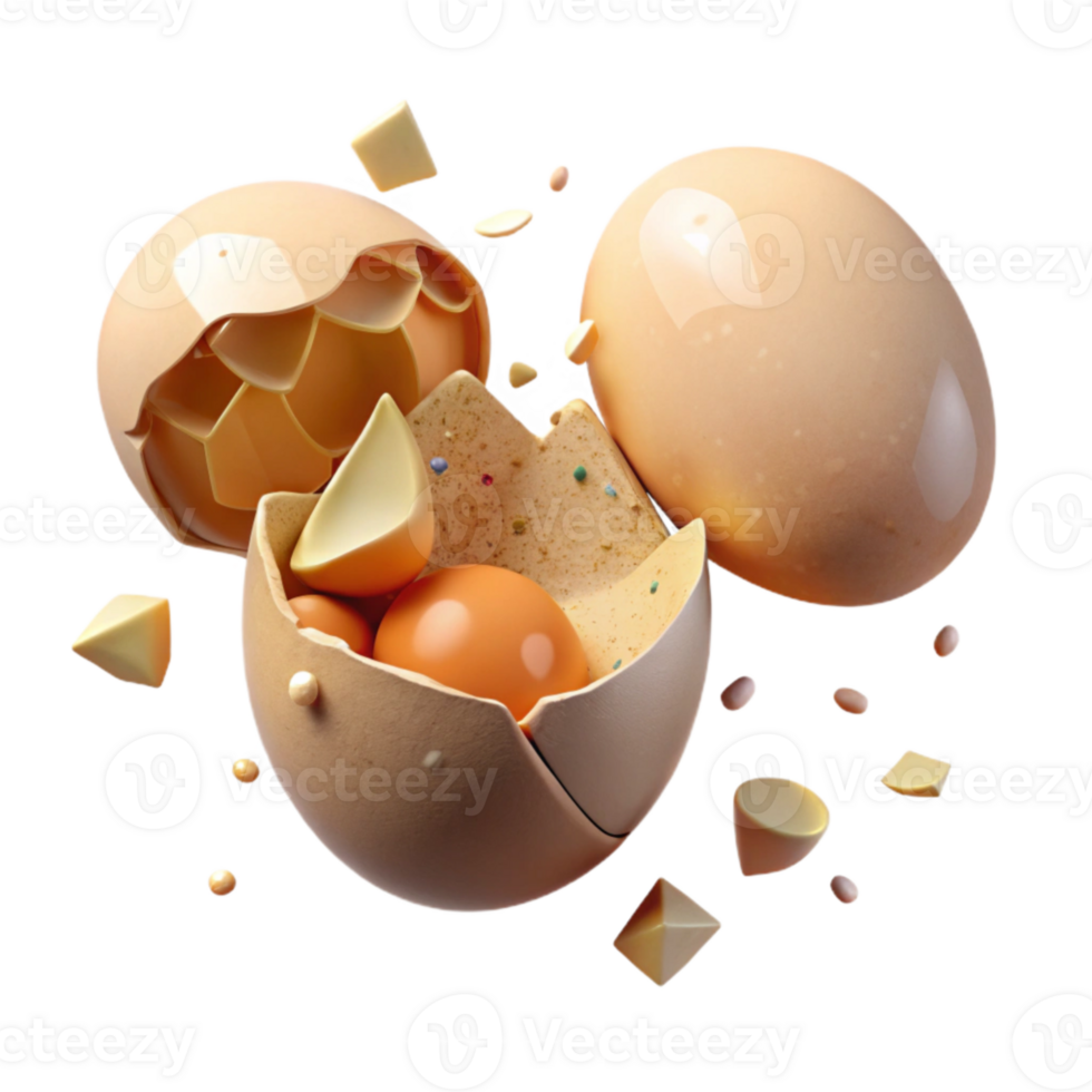 vibrant rustic Broken Bird Egg Shell Fragment Isolated with White Pieces high resolution png