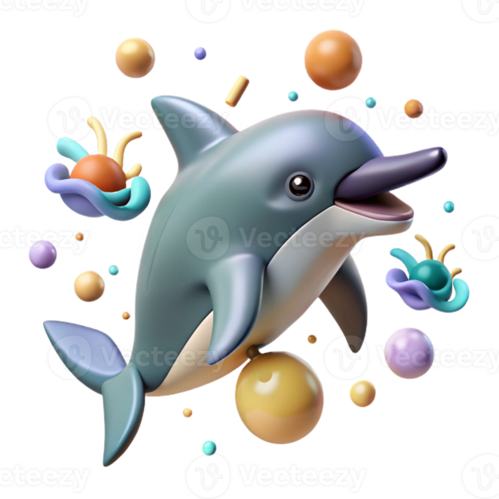 extraordinary artistic Ai Analyzing Dolphin Echolocation Transparent Background high quality png