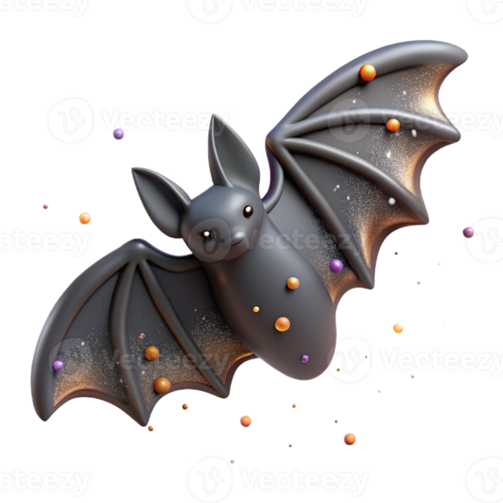 vibrant minimalist Bat Silhouette Side View Isolated Cutout genuine png