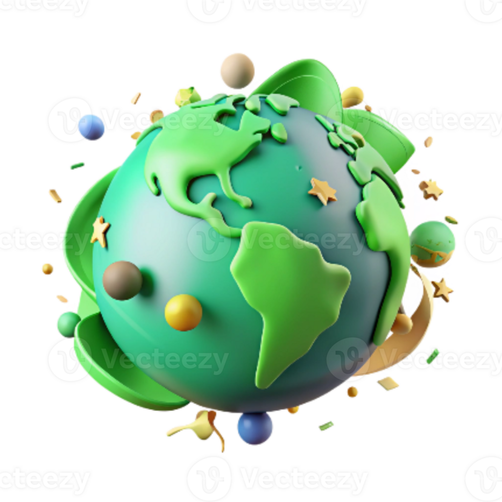 serene traditional Environmental Conservation Cutout Isolated Green Globe high resolution png