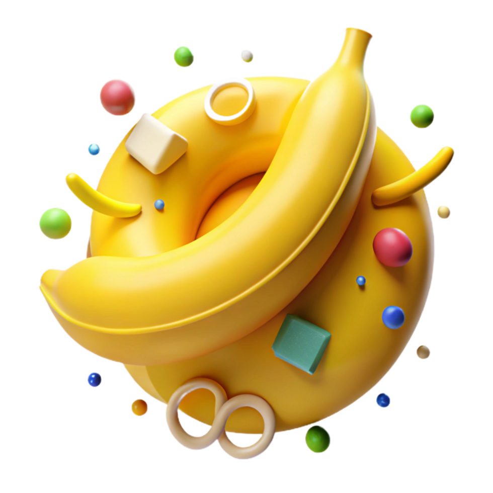 vibrant minimalist Bright Yellow Banana Cutout authentic png