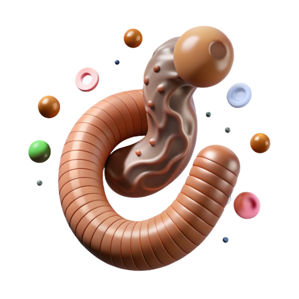 vibrant vintage Earthworm Segmented Body Transparent high resolution png