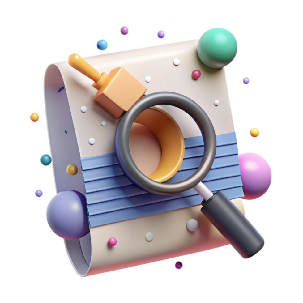 magnificent modern Conserving Evidence Magnifying Glass Over Document Cutout detailed png
