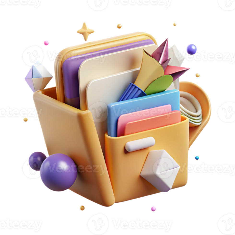 vibrant creative Archival Methods Document Folder Cutout premium png