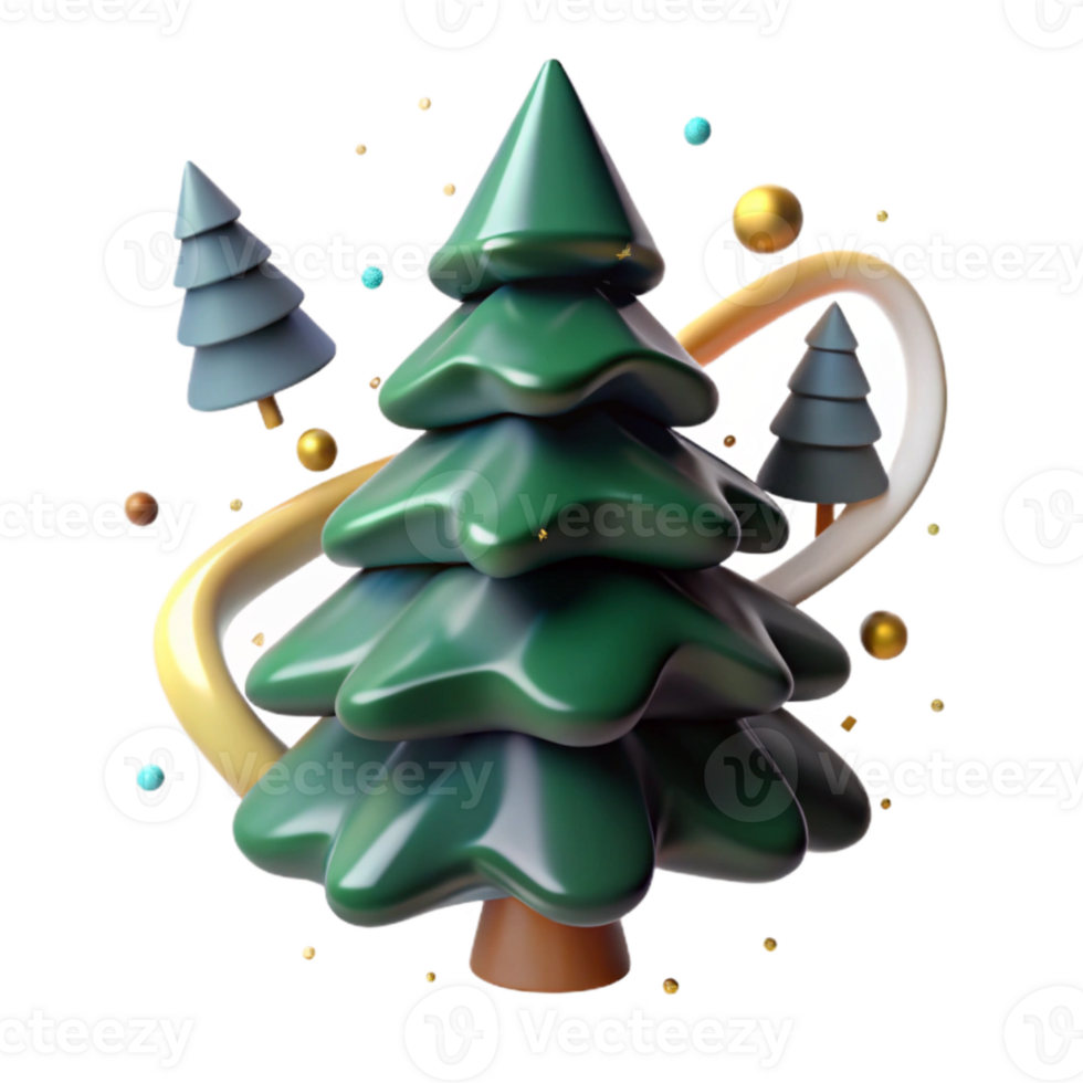 extraordinary artistic Dark Green Pine Tree with Transparent Background high resolution png
