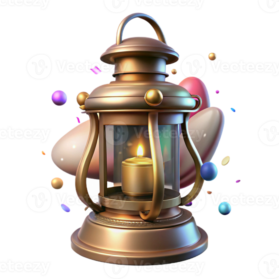 impressive artistic Antique Brass Lantern Isolated Element authentic png